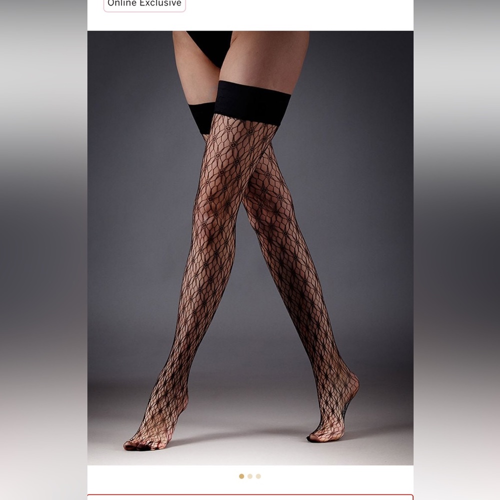 Star fishnet hold up-black.S/M new